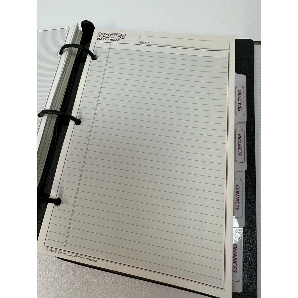 VTG Day Runner Classic 3 Ring Organizer Padded Maroon Faux Leather Dividers